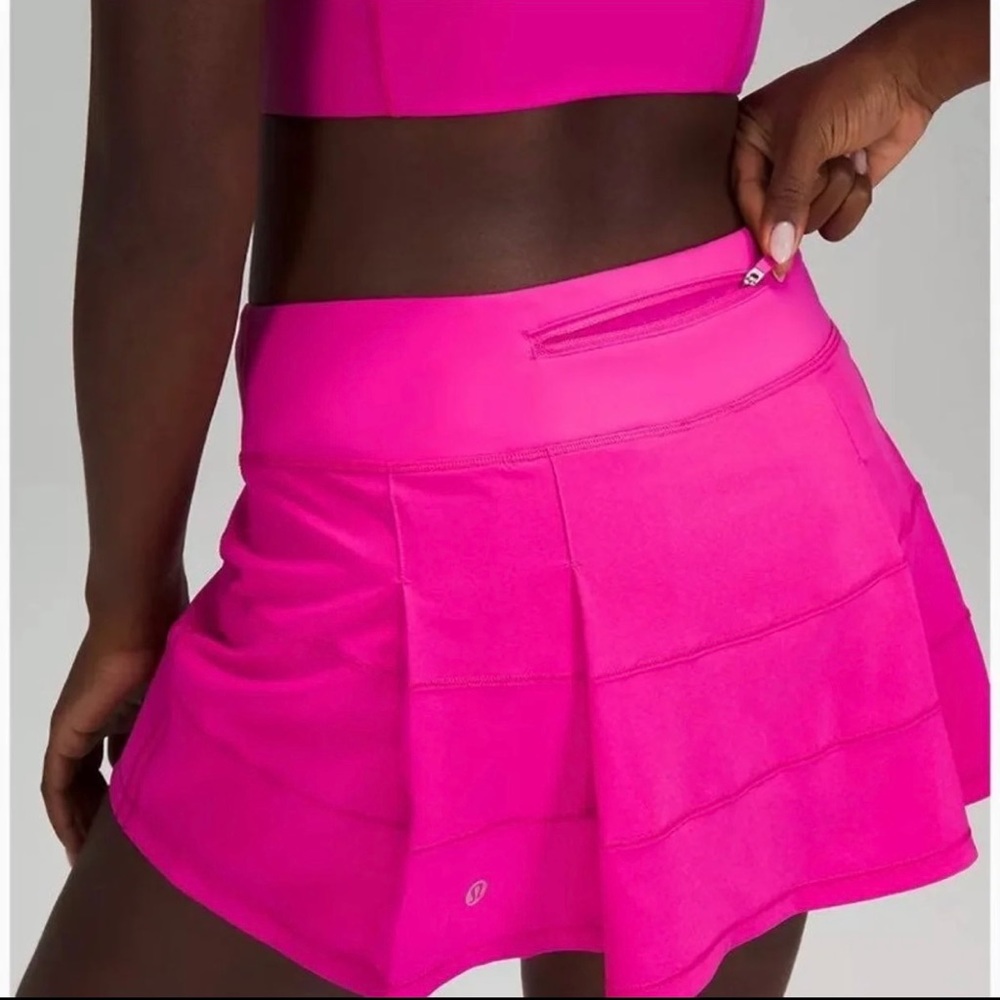 Rare Sonic Pink Lululemon Pace Rival Tennis Skirt. New with Tags. Size 2.